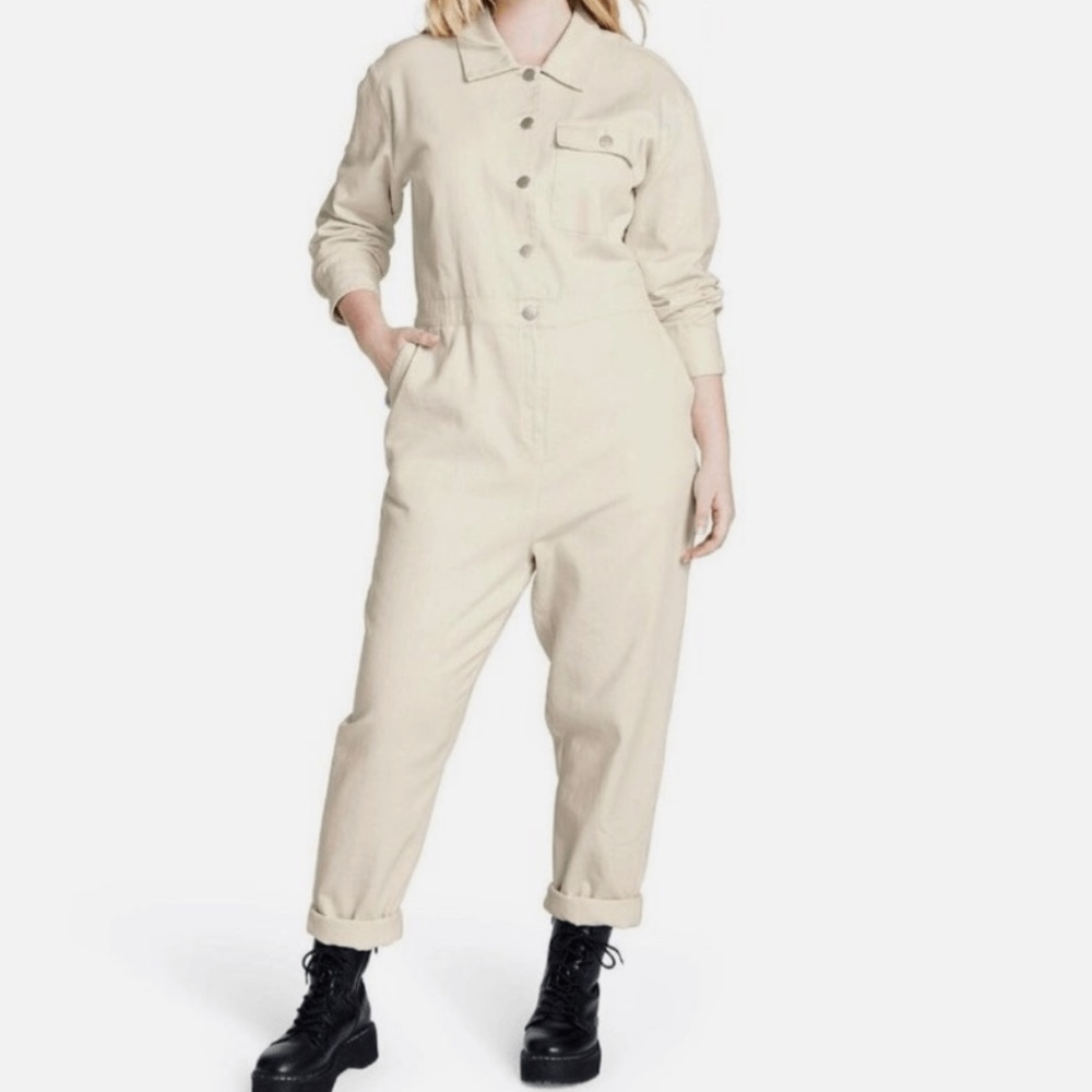 Target x Sandy Liang Cream Button-Up Jumpsuit